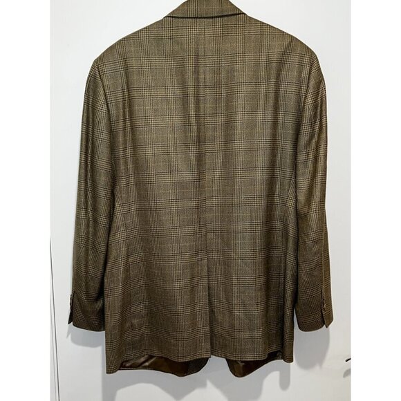 Brooks Brothers Check Plaid Silk Wool Blend Button-Up Blazer Men’s Size 45 - Picture 4 of 9